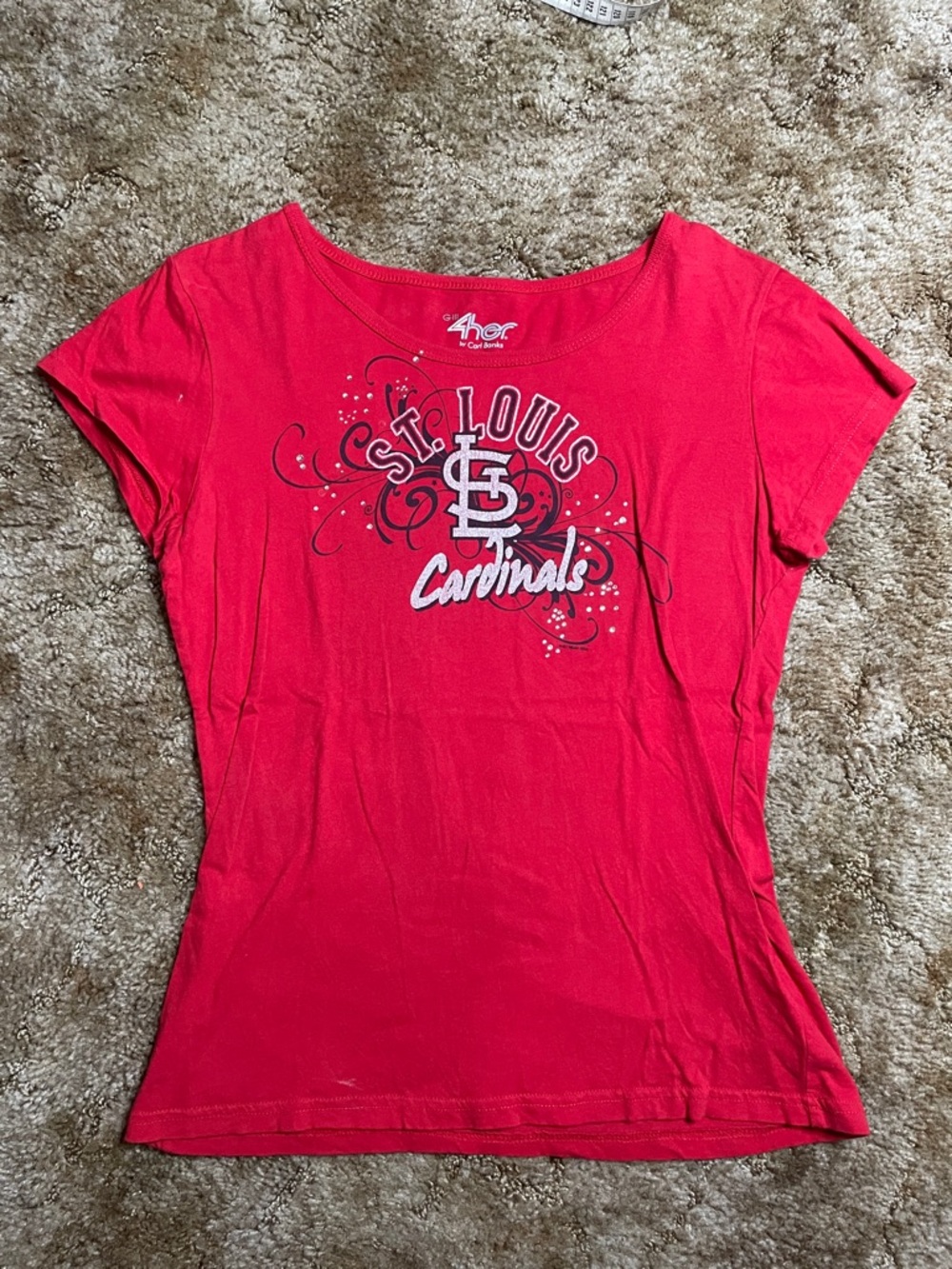 St.Louis Cardinals Woman’s Red T Shirt Fitted Size Large